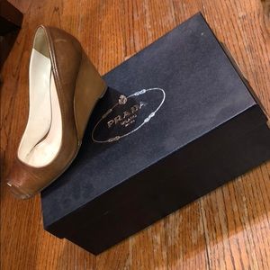 Prada camel wedges. Size 36.5